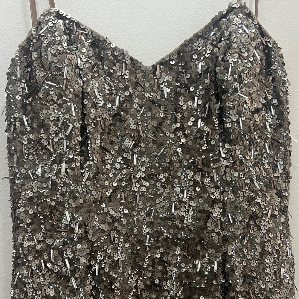 Adrianna Papell strapless sequin A-Line dress - Picture 5 of 12